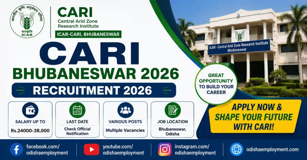 CARI Yoga Therapist recruitment Bhubaneswar 2026: Apply for 2 Posts, Walk-in Interview