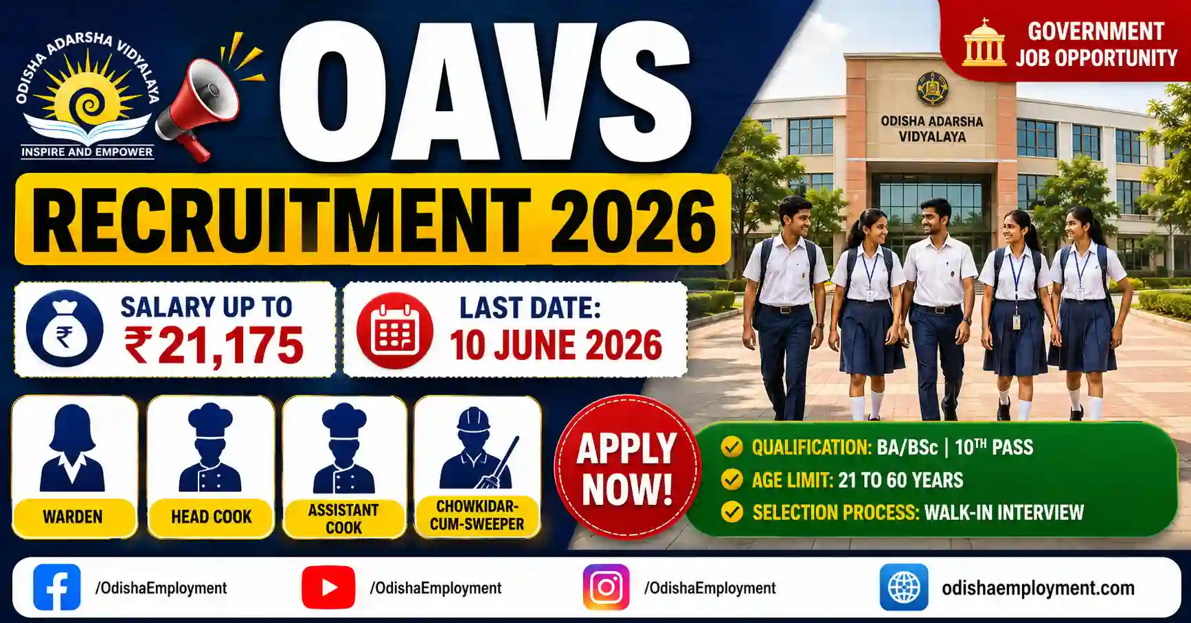 Odisha Adarsha Vidyalaya Recruitment 2026