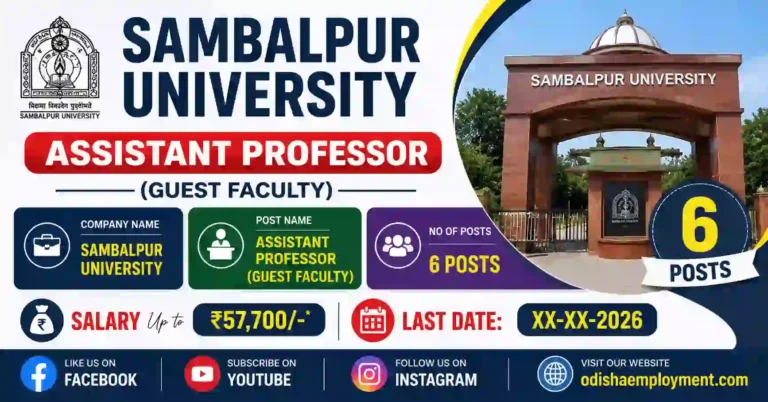 Sambalpur University Assistant Professor Recruitment Sambalpur University assistant professor Salary Sambalpur University Assistant Professor Syllabus Sambalpur University Assistant Professor Age Limit Sambalpur University Assistant Professor Recruitment 2026 Sambalpur university assistant professor recruitment 2026 pdf Sambalpur University Recruitment 2026 Sambalpur University Recruitment 2026 Official website Sambalpur University faculty list PDF, Sambalpur University Assistant Professor Vacancy 2026