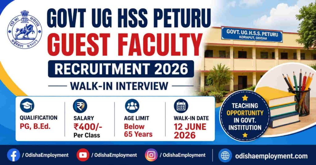 Govt UG HSS Peturu Guest Faculty Recruitment 2026