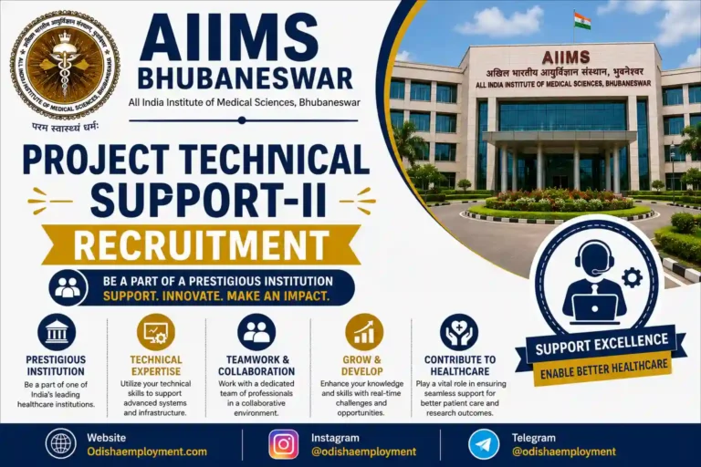 AIIMS Bhubaneswar Project Technical Support-II Recruitment 2026: Apply Now, Age, Salary, Vacancy, Eligibility, Dates in Odisha