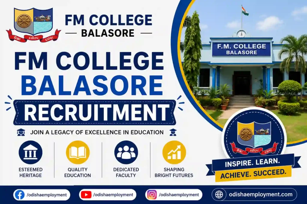 Fakir Mohan Autonomous College Balasore Guest Faculty Recruitment