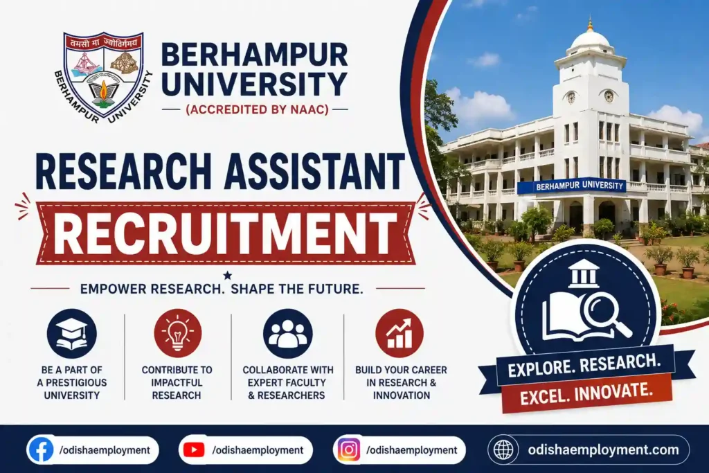 Berhampur University Research Assistant Recruitment 2026 | Apply for 2 Posts