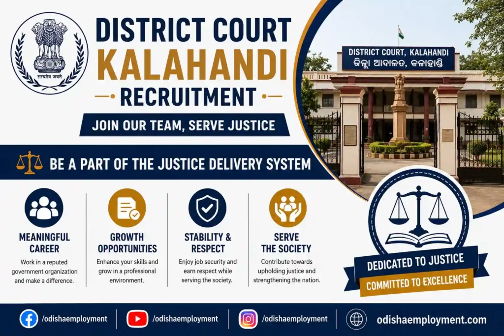District Court Kalahandi Recruitment 2026: Apply Offline, Age, Salary, Vacancy, Eligibility, Dates in Odisha