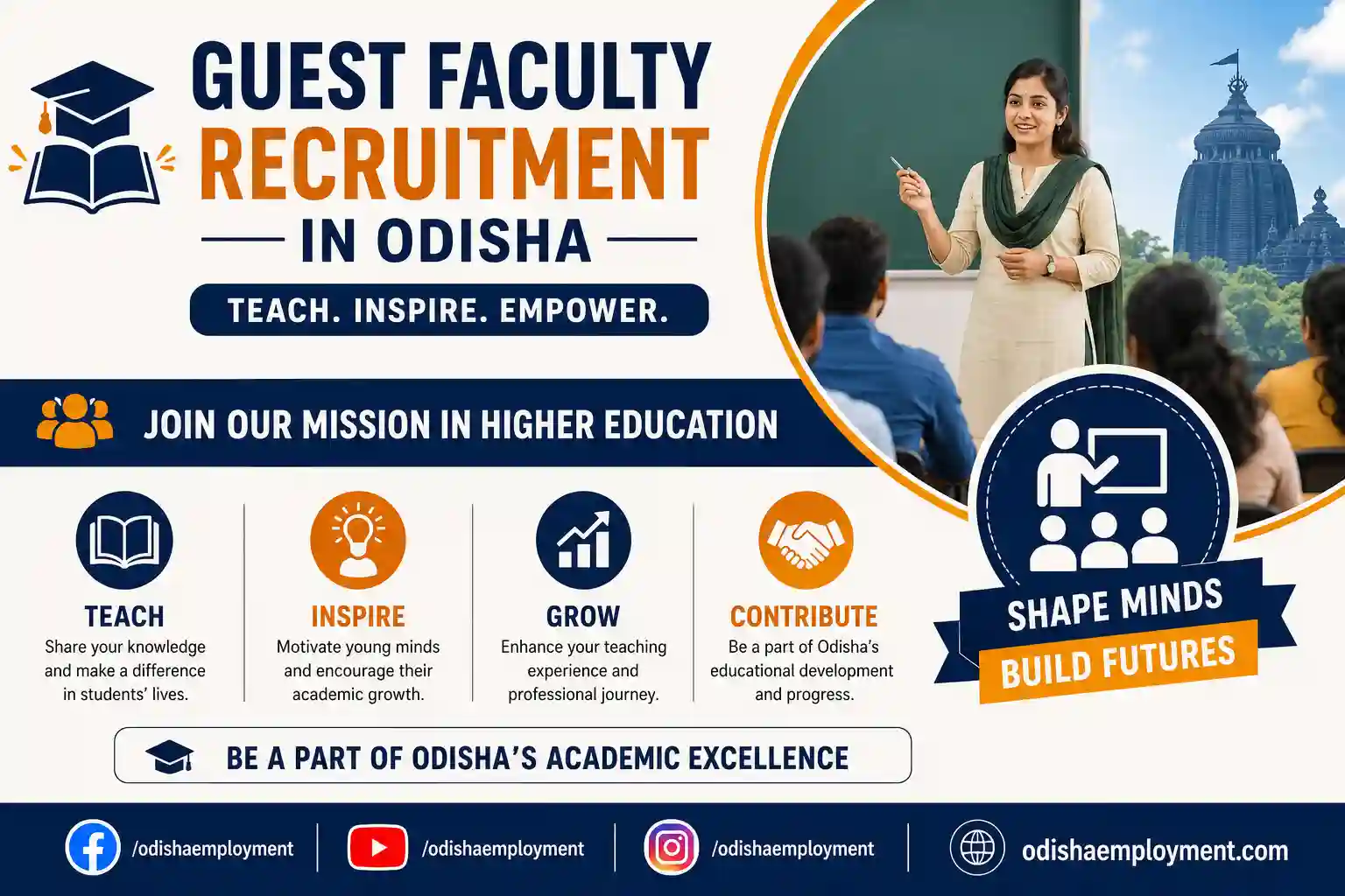 Guest Faculty Recruitment in Odisha 2026 | Guest faculty jobs in Odisha