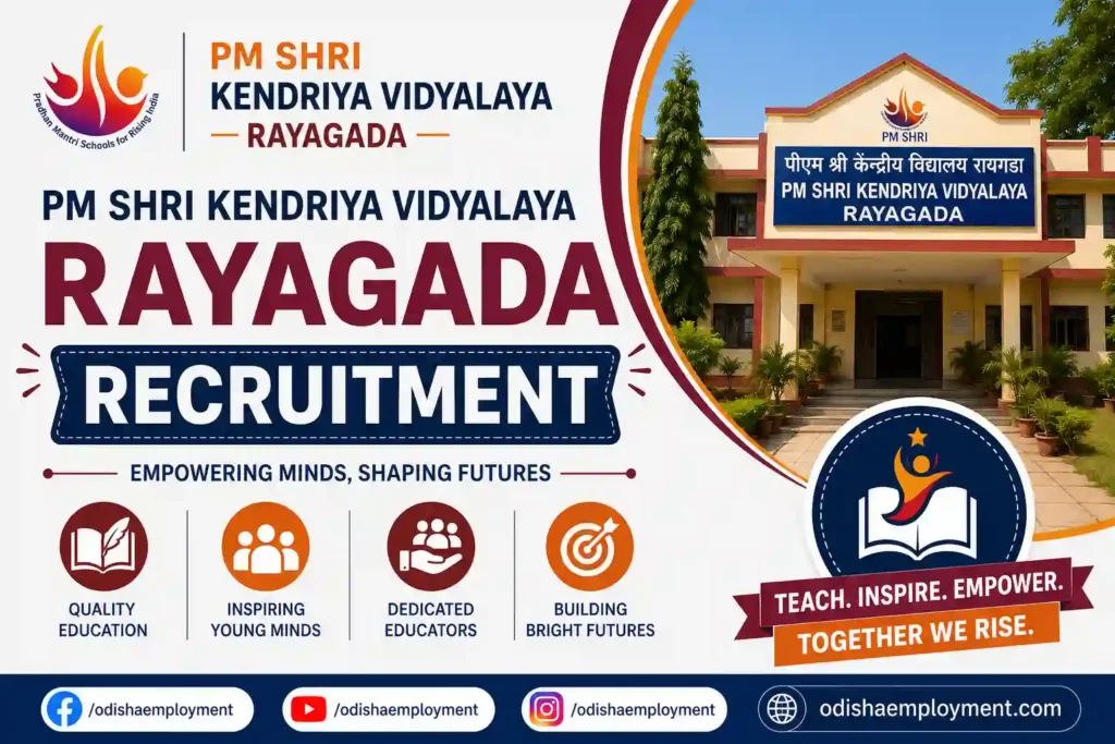PM SHRI Kendriya Vidyalaya Rayagada Recruitment 2026 | Walk-in Interview for PGT Physics & Vocational Instructor