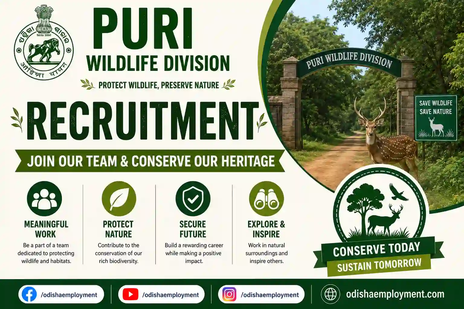 Puri Wildlife Division Recruitment 2026: Age, Salary, Veterinary Post Vacancy, Eligibility, Dates in Odisha