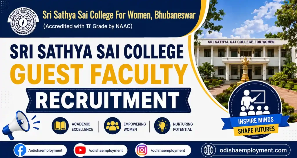 Sri Sathya Sai College for Women Bhubaneswar Recruitment 2026 | Guest Faculty | Apply Now