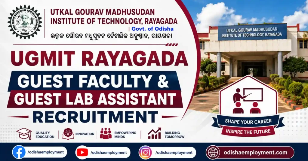 Ugmit Rayagada Guest Faculty Recruitment 2026 Notification Out | Walk-in Interview | Apply Now