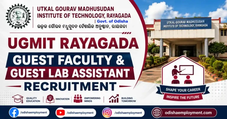 Ugmit Rayagada Guest Faculty Recruitment 2026 Notification Out | Walk-in Interview | Apply Now